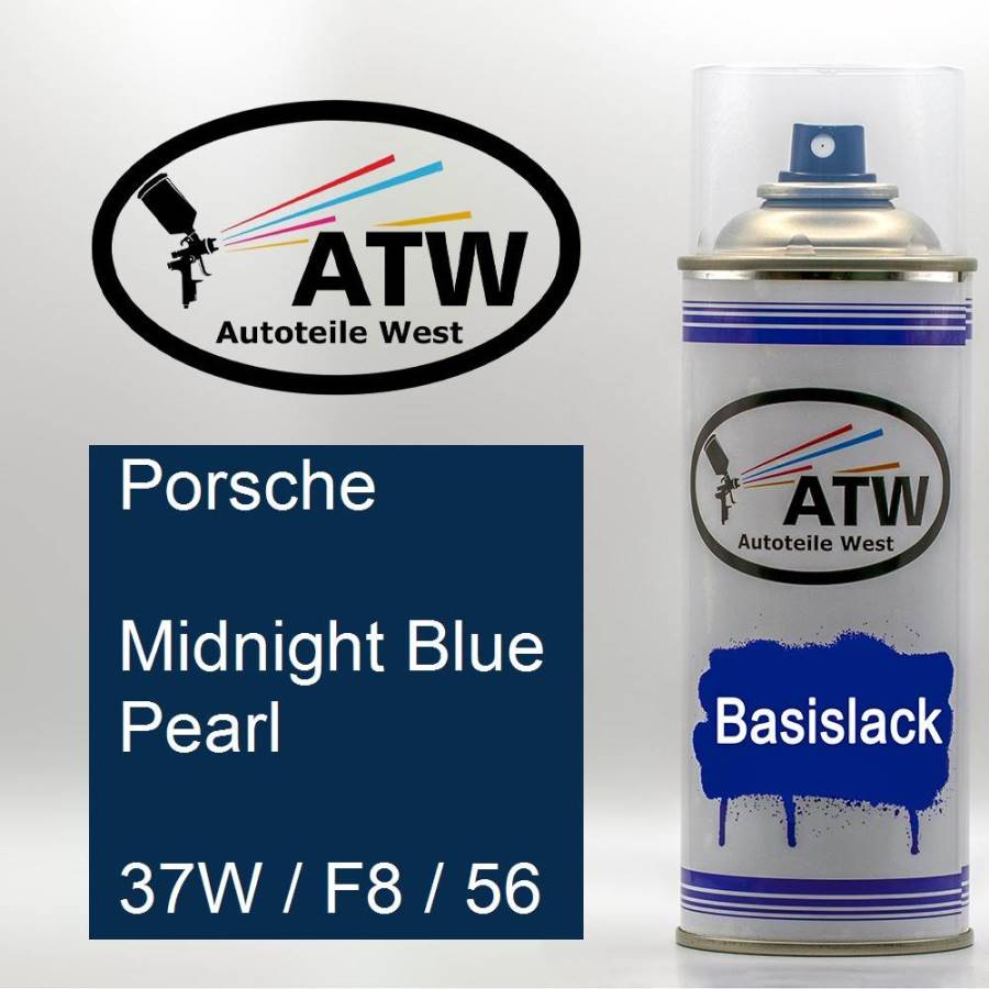 Porsche, Midnight Blue Pearl, 37W / F8 / 56: 400ml Sprühdose, von ATW Autoteile West.